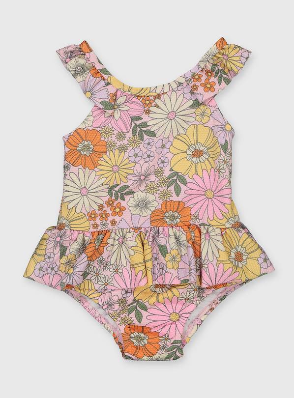 Buy Retro Floral Nappy Swimsuit 36 months Swimwear Argos